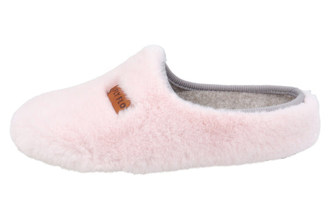 Damesslipper van microvezel en pluche