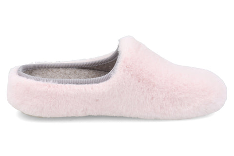 Damesslipper van microvezel en pluche